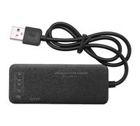 Knadgbft 3 Port Usb 2.0 Hub External 7.1Ch Sound Card Headset Microphone Adapter For Pc Black