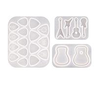 Knadgbft 3Pcs Guitar Pick Resin Guitar Triple-cornered Plectrum Silicone for Resin Casting Guitar Pick Case Mold