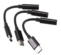 Knadgbft 3Pcs Type C to 3.5mm Headphone Audio Adapter,USB-C to 3.5mm Female AUX Microphone Connector Cable for Z, Le 2/Le Pro 3,Not Fit for and Pixel(Black)