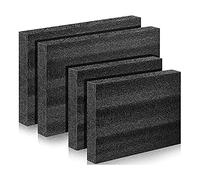 Knadgbft 4 Pcs Foam Packing Foam Inserts Black Foam Sheets for Cases Tool Foam Black Foam Sheet for Packaging and Crafts