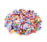 Knadgbft 500 Pcs 10mm Soft Round Fluffy Pompoms Ball Mixed Color DIY Decoration and Hobby Supplies