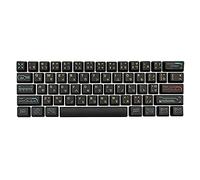 Knadgbft 71-Key PBT Keycap All-Inclusive Five-Sided Sublimation Mechanical Keyboard Cap Compatible for GH60 GK64 Black