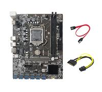 Knadgbft B250C Mining Motherboard+SATA 15Pin to 6Pin Cable+SATA Cable 12 PCIE to USB3.0 GPU Slot LGA1151 Support DDR4 for Miner