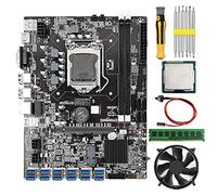 Knadgbft B75 BTC Mining Motherboard G530/G630 CPU+8G DDR3 RAM+Fan+Screwdriver+Switch Line 12 USB3.0 GPU Slot LGA1155 DDR3 SATA3.0