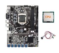 Knadgbft B75 ETH Mining Motherboard 12 PCIE to USB with CPU+Switch Cable with Light LGA1155 MSATA DDR3 B75 USB BTC Motherboard