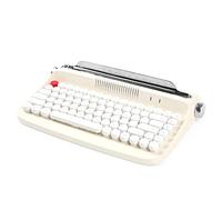 Knadgbft Bluetooth Wireless Keyboard Office Typewriter Mechanical Feel Tablet Universal Retro Round Keycap Notebook Keyboard,C