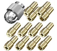 Knadgbft Brass Drill Chucks Collet Bits,13 Pcs Collet Replacement 4485 Collet with 12 Collets and 1 Collet Nut for Rotary Tool