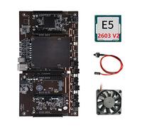 Knadgbft BTCX79 H61 Mining Motherboard with E5 2603 V2 CPU+Fan+Switch Cable DDR3 Support 3060 3070 3080 Graphics Card for BTC