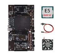 Knadgbft BTCX79 H61 Mining Motherboard with E5 2620 V2 CPU+Fan+Switch Cable DDR3 Support 3060 3070 3080 Graphics Card for BTC