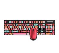 Knadgbft Candy Color Lipstick Wireless Gaming Keyboard and Mouse, Suitable for Laptop Desktop Computers, Rose Red Mixed Color