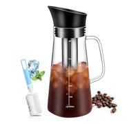 Knadgbft Cold Brew Coffee Maker Iced Coffee Maker Machine Cold Brew Tea Pitcher Durable Glass and Airtight Lid Coffee Pot 1.2L