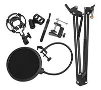 Knadgbft Desktop Microphone Stand Suspension Boom Scissor Arm Stand with 3/8-5/8 Screw/Shock Mount/Filter/Clip /