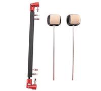 Knadgbft Double Drum Drive Shaft Connecting Bar Bass Drum Pedal Linkage with 2 Flat Head Drum Hammers for Drum Set Accessories