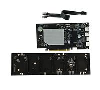 Knadgbft ETH-HSW2 BTC Mining Motherboard Set 6XPCIEX16 Graphics Card Slot 70mm DDR3 DIMM Motherboard with 6PIN to 8PIN Power Cord