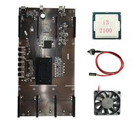 Knadgbft ETH80 B75 BTC Mining Motherboard+I3 2100 CPU+Cooling Fan+Cable 8XPCIE 16X LGA1155 Support 1660 2070 3090 Graphics Card