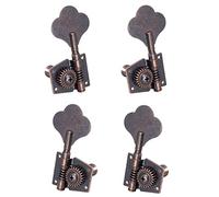 Knadgbft Guitar Vintage Open Bass Guitar Tuning Key Pegs Machine Heads Tuners 2L2R for 4 Strings Bass Red Bronze