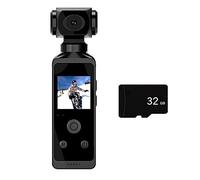 Knadgbft Helmet Camera HD LCD Screen 270° Rotatable Wifi Mini Sports Camera with Waterproof Case for Travel- 32G