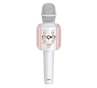 Knadgbft Kid's Musical Microphone,Wireless Bluetooth Handheld Microphone,with LED Light MP3 Player,Microphone Speaker Player,Pink