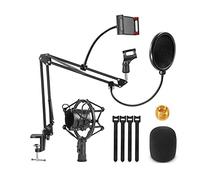 Knadgbft Microphone Boom,Adjustable Suspension Scissor Arm,with Mobile Phone Holder,for Blue,Snowball and Other Microphones
