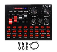 Knadgbft N9 External Sound Card USB Audio Karaoke Studio Recording Professional for Game Live Phone Computer