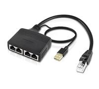Knadgbft Network 1 Split 4 Hundred Megabit Network Sharing RJ45 1 Drag 4 Network Port Expansion Network Splitter Black