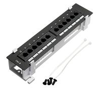 Knadgbft Network Tool Kit 12 Port CAT6 Patch Panel RJ45 Networking Wall Mount Rack with Surface Wall Mount Bracket