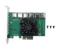 Knadgbft PCI Express Riser Card PCIE X4 1 to 6 PCIE Slot 4X to 16X Graphics Card Expansion Card for BTC Mining