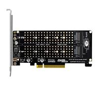 Knadgbft RAID Card NVME M.2 M KEY SSD Expansion Adapter Extended Dual NVME RAID PCI-E X8 Split Card