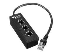 Knadgbft RJ45 Male to 3 RJ45 Female Port Network Extender Cable Splitter LAN Ethernet