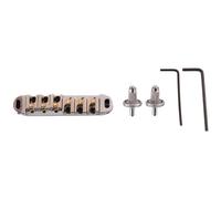 Knadgbft Roller Saddle Bridge with Posts and Spanner For Electric Guitar Silver