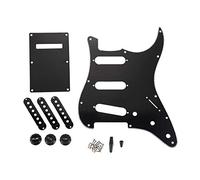 Knadgbft Set Of 3 Ply Black 11 Hole Sss Guitar Pickguard Strat Back Plate Pickup Covers Knobs Guitarra Tips Guitar Parts & Accessories-52 x 52 x 52Mm