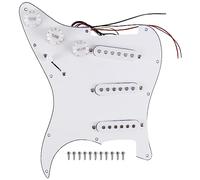 Knadgbft Single Coil Pickup SSS Electric Guitar Loaded Prewired Pickguard Scratch Plate Strat 11 Holes 3Ply for ST SQ Guitar