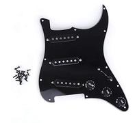 Knadgbft Single Coil SSS Electric Guitar Pickguard Pickup Loaded Prewired Scratch Plate 11 Holes 3Ply for ST SQ Guitar