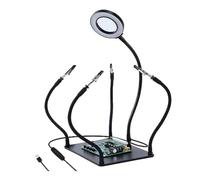 Knadgbft Third Pointer Welding Tool Third Pointer Soldering Tool with 3 LED Magnifying Lights PCB Holder 4 Flex Arm Soldering Stations for Electronic Soldering Repair Jewelry