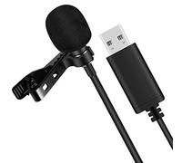 Knadgbft Universal USB Microphone Lavalier Microphone Clip-on Computer Mic Plug and Play Omnidirectional Mic