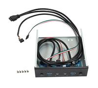 Knadgbft Usb 3.0 2 Port Optical Drive Front Panel Expansion Adapter Usb 3.0 Hub +Hd Audio+Power Switch Button