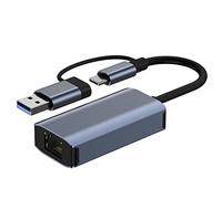 Knadgbft USB 3.0 Gigabit Ethernet Adapter USB C RJ45 Network Card Network Extender Cable Splitter