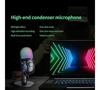 Knadgbft USB Condenser Microphone with Noise Cancellation USB Gaming Microphone Singing Microphone RGB Microphone for Pc Computer Laptop Video Recording