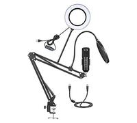 Knadgbft USB Microphone for Computer with Selfie Ring Light,Condenser Computer Cardioid Mic for Podcast,Game,Stream,Etc