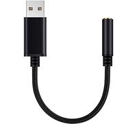 Knadgbft USB to 3.5mm Headphone Jack Audio Adapter,External Stereo Sound Card for PC, Laptop,for,for Etc (0.6 Feet,Black)