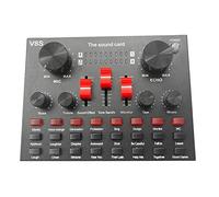 Knadgbft V8S Microphone USB Rechargeable DSP External Mixer Karaoke 3.5Mm Interface Sound Card Portable Live Broadcast Stereo