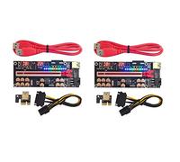 Knadgbft VER018 PRO PCI-E Riser Card PCI-E 1X to 16X USB3.0 60cm Graphics Riser Card with 12 Solid Capacitors for Mining, Red