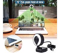 Knadgbft W20 Fill Light Camera 2K HD Built-in Microphone Auto Focus USB Computer Fill Light Network Beauty Live Camera