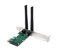 Knadgbft Wireless Card WiFi Mini PCI-E Express to PCI-E Adapter with 2 Antenna External for PC
