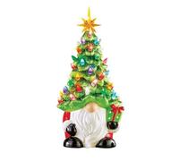 KnadgbftChristmas Decorations Small Mini Holiday Decor - 6.2Inch Lighted Up Gnomes Christmas Tree with Multicolored Lights