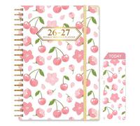 Knagsfa 2026-2027 Planner, Jul.2026-Jun.2027 Planner Weekly and Monthly 6.25"x8.5" with Page Tabs, Calendar Hardcover with Inner Pocket, Elastic Band, Twin-Wire Binding, Bookmark, Cherry Sakura