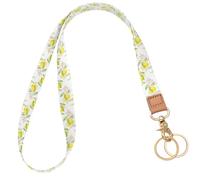 Knagsfa Badge Lanyard for Keys, Long Neck Strap with Metal Hook for ID Badges, Cute Lanyard Keychain for Women, Lemon