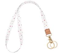 Knagsfa Lanyards for ID Badges, Cute Neck Lanyard Keychain for Women, Polka Dots and Hearts Long Lanyards for Keys and Wallet, Red Hearts