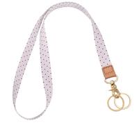 Knagsfa Lanyards for ID Badges, Cute Neck Lanyard Keychain for Women, Polka Dots and Hearts Long Lanyards for Keys and Wallet, Purple Polka Dots