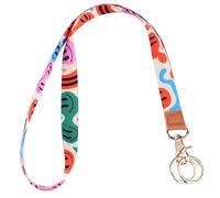 Knagsfa Lanyards for ID Badges, Neck Lanyards for Keys with Metal Hook, Cute Keychain Lanyard for Women, Colorful Smile